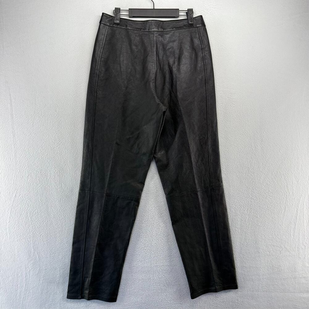 Vintage Bagatelle Leather Pants Women's 10 Black Hook Loop Hip Hop 90s (28x30) - Picture 8 of 9